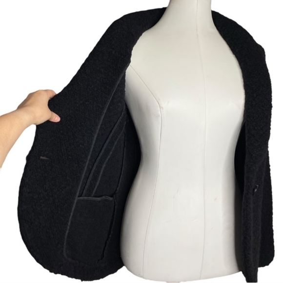 Banana Republic black Fabiola textured one button blazer/coat women's size large - Picture 5 of 8